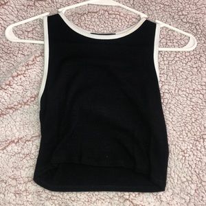 Black tank top crop top with white lining